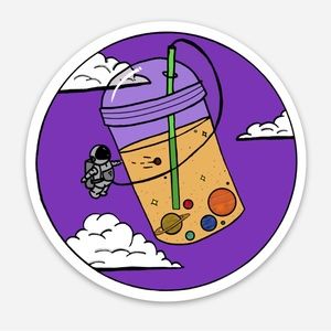 Space boba sticker